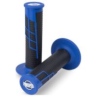 Protaper Clamp-On Half Waffle Grips Pair - Blue / Black