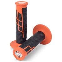 Protaper Clamp-On Half Waffle Grips Pair - Orange / Black