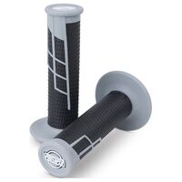 Protaper Clamp-On Half Waffle Grips Pair - Grey / Black