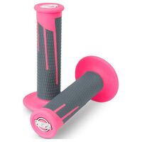 Protaper Clamp-On Full Diamond Grips Pair - Neon Pink / Grey