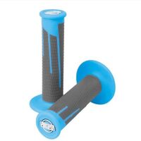 Protaper Clamp-On Full Diamond Grips Pair - Neon Blue / Grey