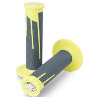 Protaper Clamp-On Full Diamond Grips Pair - Neon Yellow / Grey