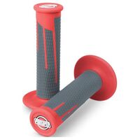 Protaper Clamp-On Full Diamond Grips Pair - Red / Grey