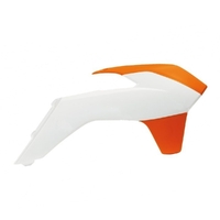 Rtech Orange/White Radiator Shrouds for 2013-2015 KTM 125 SX 