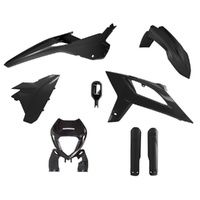 Rtech Black Plastic Kit with Headlight Surround & Fork Protectors for 2020-2022 Beta RR125 Racing 