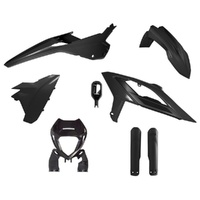 Rtech Black Plastic Kit with Headlight Surround & Fork Protectors for 2023 Beta RR200 Racing 