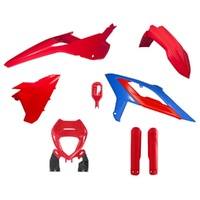 Rtech Red/Blue Plastic Kit with Headlight Surround & Fork Protectors for 2024 Beta RR350 4T 