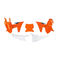 Rtech Orange/Black/White Plastic Kit for 2023 KTM 125 XC 