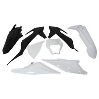 Rtech KTM White / Black Plastic Kit 150EXC TPI 2022 with Headlight Surround