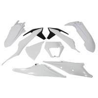 Rtech KTM White / White / Black Plastic Kit 500EXCF 2022 with Headlight Surround