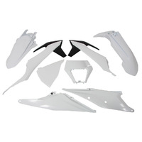 Rtech KTM White / White / Black Plastic Kit 450EXCF 2021 with Headlight Surround