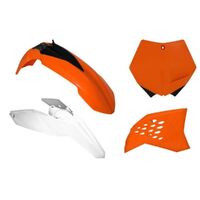 Rtech KTM Orange / White Plastic Kit 250EXC 2008-2010