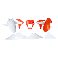 Rtech KTM Orange / White Plastic Kit 150EXC TPI 2021 with Headlight Surround