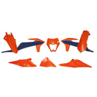 Rtech KTM Orange / Blue / Orange Plastic Kit 250EXCF 2020 with Headlight Surround