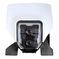 Rtech White/Black Homologated Headlight for 2023 Husqvarna TE150 