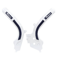 Rtech White/Blue Frame Protectors for 2021-2023 GasGas MC250F 