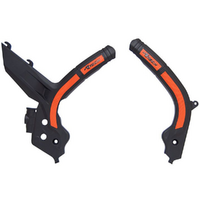 Rtech KTM Black / Orange Frame Protectors 125SX 2019-2021