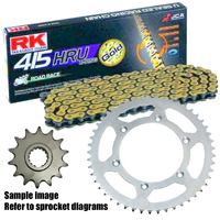 RK Gold U-Ring Chain & Sprocket Kit for 1998-2004 KTM 50 Mini Adventure - 11/48