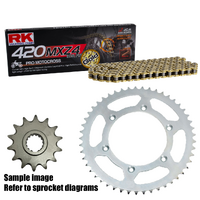 RK Gold MX Chain & Sprocket Kit for 2005-2007 Honda CR85R - 15/49