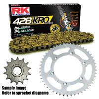 RK Gold O-Ring Chain & Sprocket Kit for 2014-2019 Yamaha SR400 - 19/56