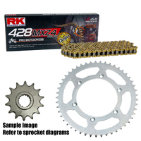 RK Gold MX Chain & Sprocket Kit for 1994-2001 Yamaha YZ80LW Big Wheel - 13/47