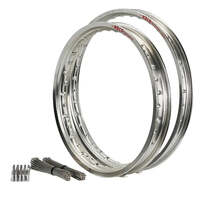 Front & Rear Silver DID Rim & Spokes Set for 2012-2014 Husaberg TE125 - 21/18