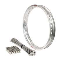 Rear Silver Excel Rim & Spokes Set for 2012-2014 Husaberg TE125 - 18x2.15