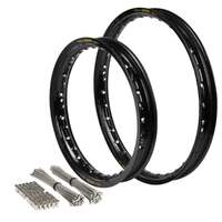 Front & Rear Black Excel Rim & Spokes Set for 1996-2002 Honda CR80R - 17/14