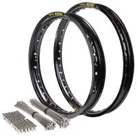 Front & Rear Black Excel Rim & Spokes Set for 1990-2004 Honda XR250R - 21/18