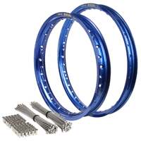 Front & Rear Blue Excel Rim & Spokes Set for 1988-1996 Suzuki RM125 - 21/19