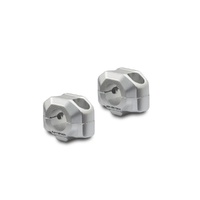 SW-Motech 15mm Silver Bar Risers for 22mm Handlebars