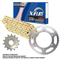 XAM Gold Chromised Chain & Sprocket Kit for 2008 KTM 525 EXCR 13/50